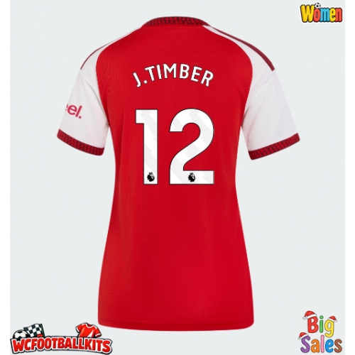 Arsenal Jurrien Timber #12 Replica Home Stadium Shirt for Women 2026-27 Short Sleeve